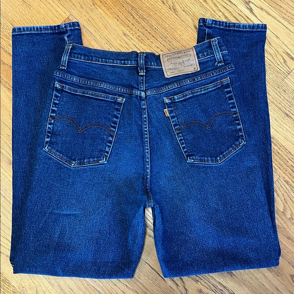 -Levi’s OrangeTab Made 1996 Red Batwing SlimFit Tapered Dark Mom Jean Women 12M